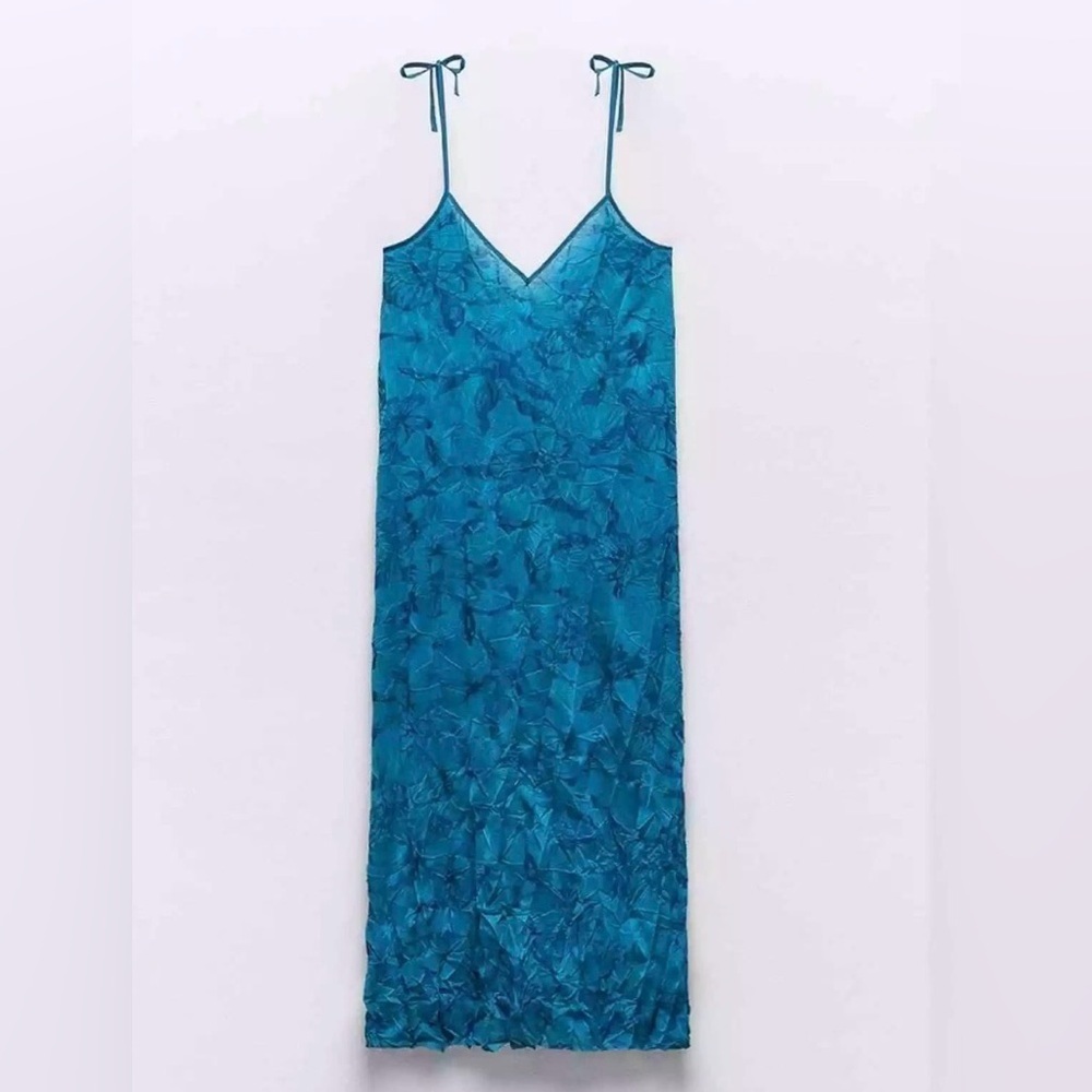 ZARA WOMAN NWOT WRINKLED
EFFECT DRESS, SIZE M - Picture 5 of 9